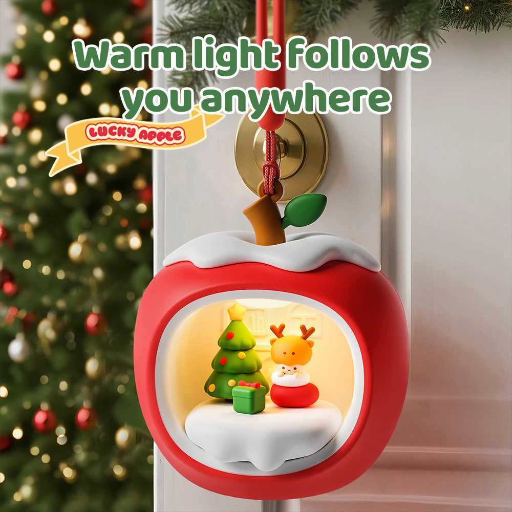 Apple House Night Light 3 Level Brightness Christmas Sleeping Nightlights Rechargeable Christmas Light For Kids Christmas Gift M251113