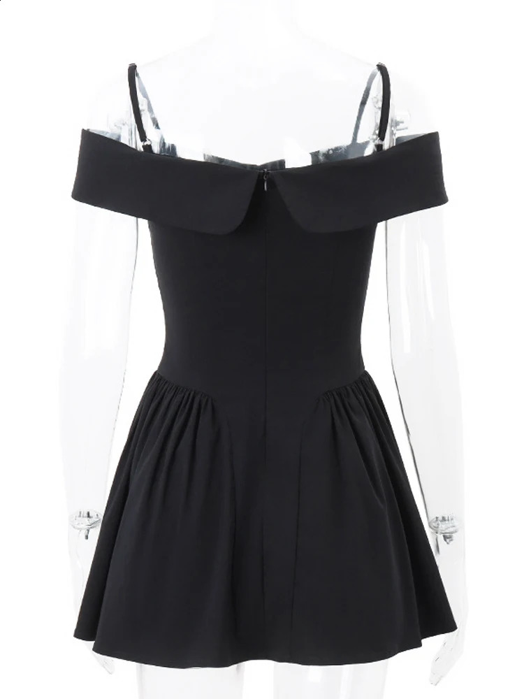 Avrilyan black backless pleated Pelated sexy womens clothing Robes elegant evening dress mini summer dress Vestidos 250411