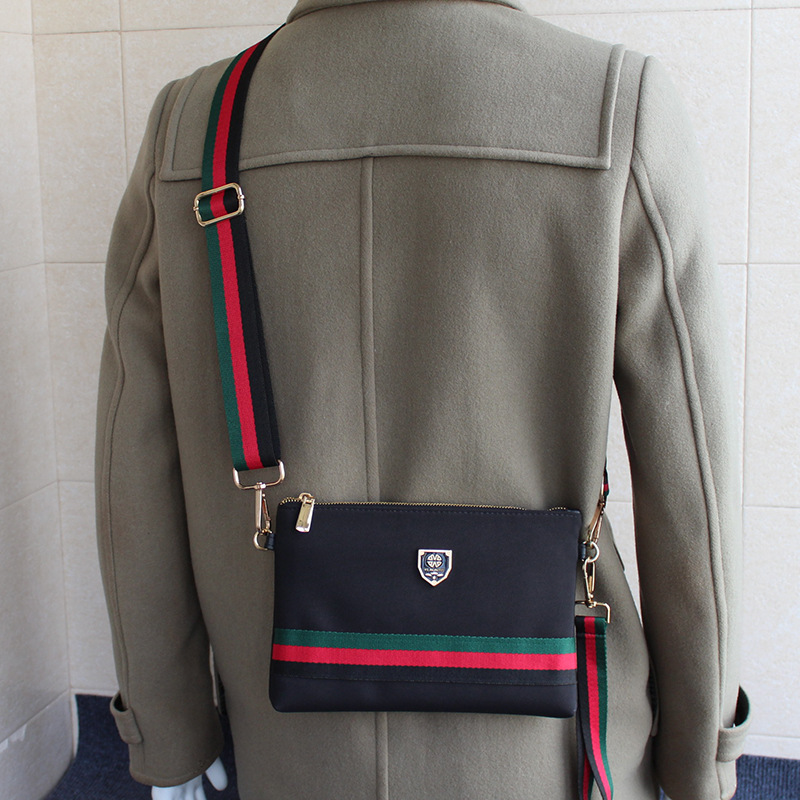 Free shipping men's new striped canvas shoulder bag casual fashion versatile handbag commuting portable crossbody bag