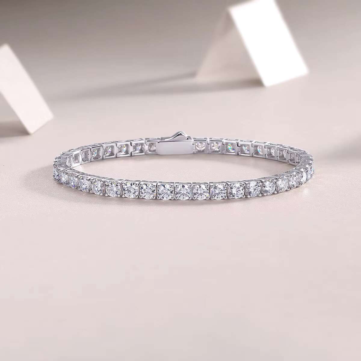 Luxury 925 Sterling Silver Moissanite Tennis Bracelet Hip-hop Jewelry Men Women Gift for Wedding Party Friendship Bracelet Homme