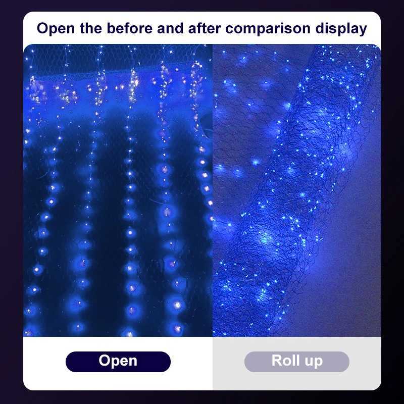 2024 Upgrade Wedding Ceiling Decor Starry Sky Wrought Iron Net With Luminous Lamp Beads Party Prop For Christmas And Birthday M251113
