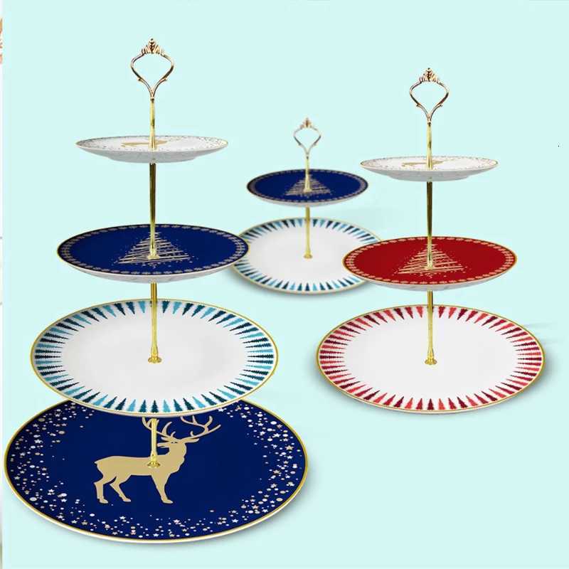 Christmas Nordic Ins deer bone china tableware set home hotel steak dessert plate cup Western food arrangement decoration Christmas gift Y251113