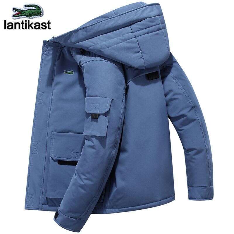 Noble Crocodile White Duck Hooded Thickened Warm Cotton Coat 2022 designer handbag New Winter Short Down Jacket for Men