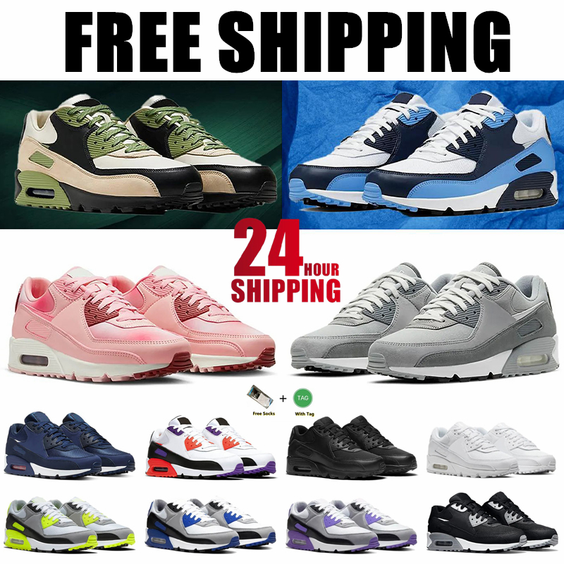 Designer Men 90 Running Sports Shoes Triple 90s Camowabb Wolf Grey Polka Dot Total Orange Laser Blue Runner Hyper Grape Royal Women Trainer Sneakers