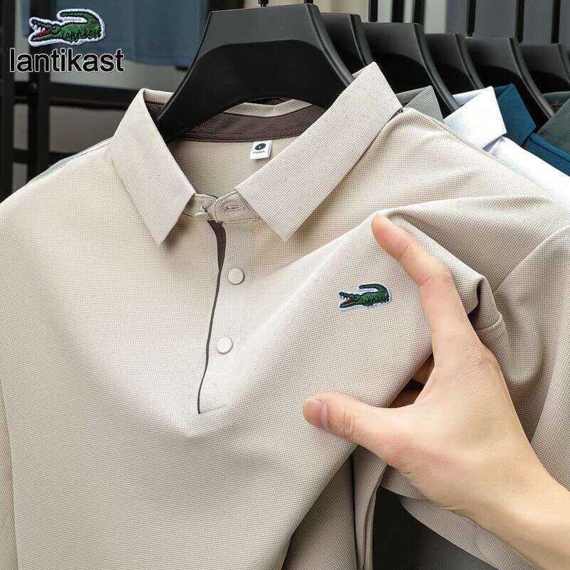 Noble Crocodile Summer Ice Silk Short Sleeve Men's Polo Shirt Moisture Absorption Quick Dry Cool designer hoodie Business Casual Turn-down Collar