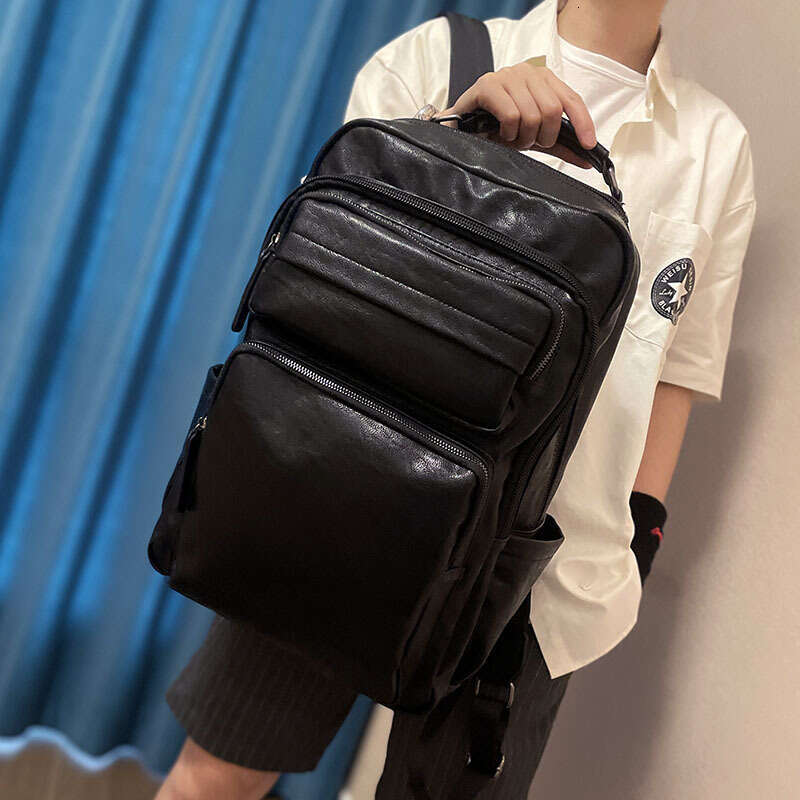 Backpack P16638 Korean version men's computer large capacity, fashionable and trendy college student backpack, leisure travel bag