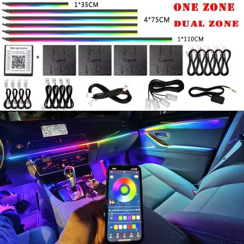 14/18 in 1 Led Acrylic Car Ambient Light RGB 64 213 Color Symphony Acrylic APP Streamer Atmosphere Lamp Kit One Zone Dual Zone W251112