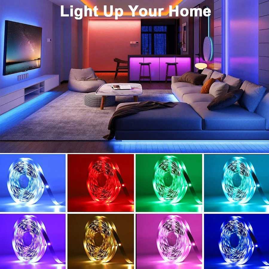 Led Strip Lights RGB Led Ribbon Flexible Tape with Remote Control for Rome Bedroom Decor TV Backlight Luces Led W251112