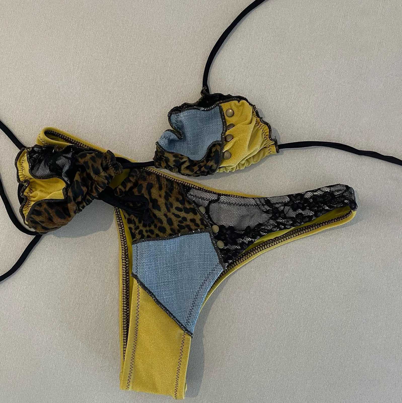 2025 Micro Bikini Sexy Women Swimsuit Female Bandeau Biquini Push Up Swimwear Female Strappy Bathing Suits Bodysuit BeachwearW251113