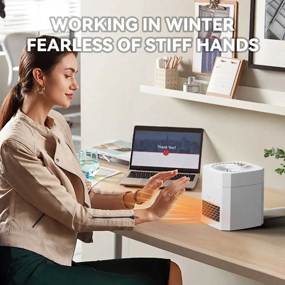 Portable 2-In-1 Heating And Cooling Fan Mini Multi-Function Desktop Heater With 400W Power 3 Gears Adjustable Temperature Y251113