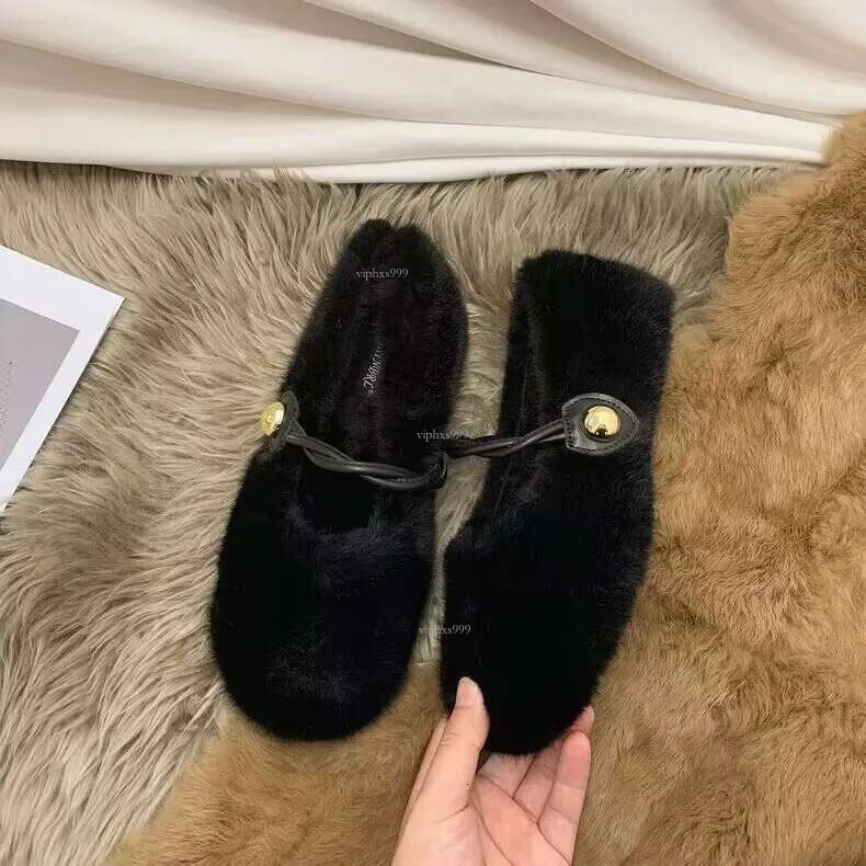 New Free Shipping Designer Shoes Doudou One Foot On Top Hairy Worn Outside 2025 Autumn And Winter New Flat Snow Boots Cute Cotton Shoes, Women's 