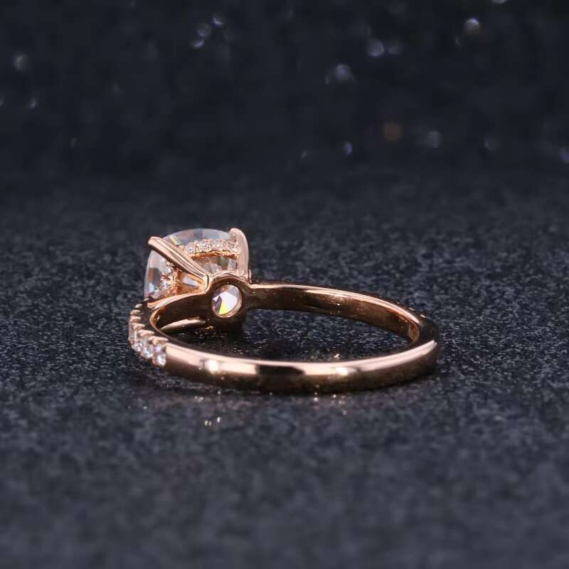 Au750 18k Rose Gold Brilliant Cut Cushion Moissanite Center Stones Fine Moissanite Jewelry for Engagement