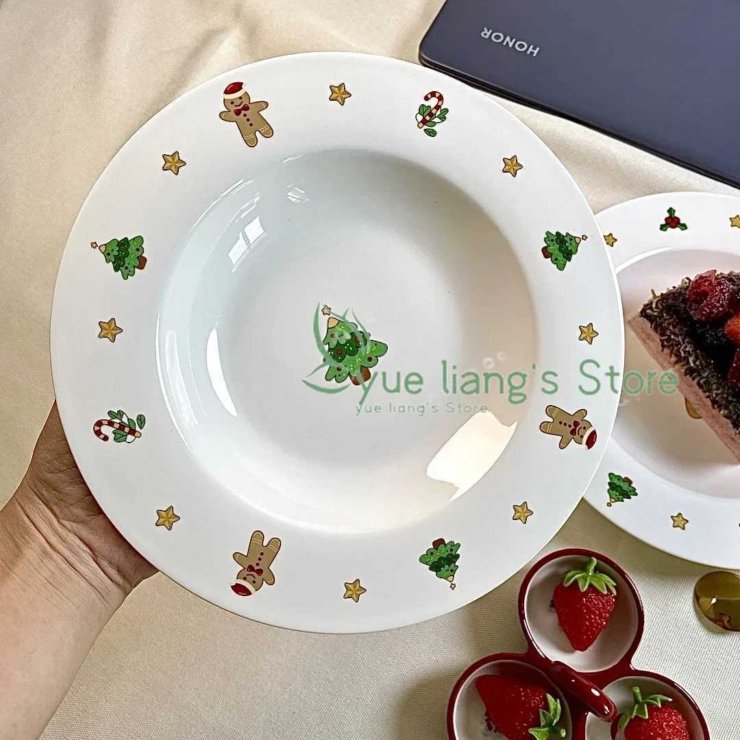 Christmas Christmas Dinner PlateThe Christmas Tree Underglaze Colored Ceramic Dining Plate Is Made of Bone Porcelain Craftsmanship Y251113