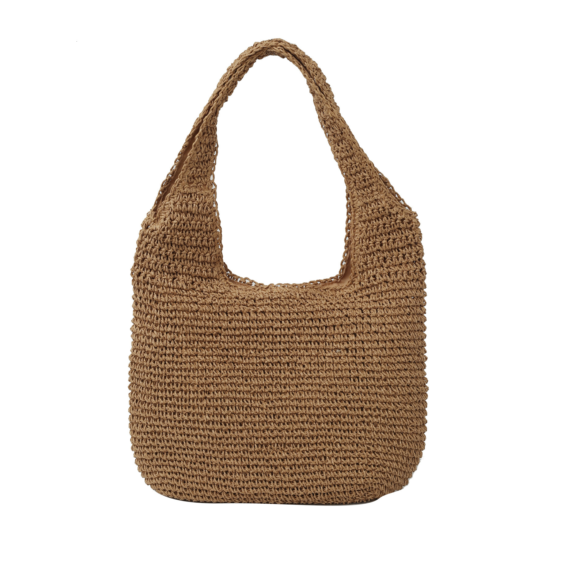 2025S Designer Women S Bag Spring And Summer Vacation Style Tote Grass Woven Shopping Women S Hand Held Beach Versatile Solid Color Shoulder Bag