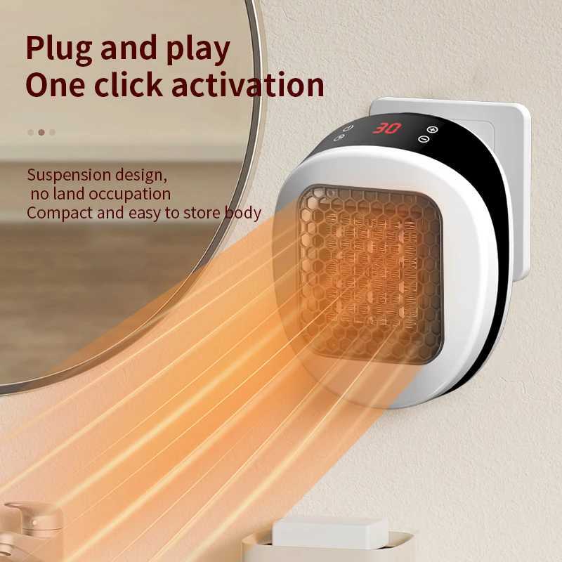 NEW 800W Electric Portable Heater for Small Bathroom Heating Fans Wall Mounted PTC Ceramic Electric Heater with Remote Control Y251113