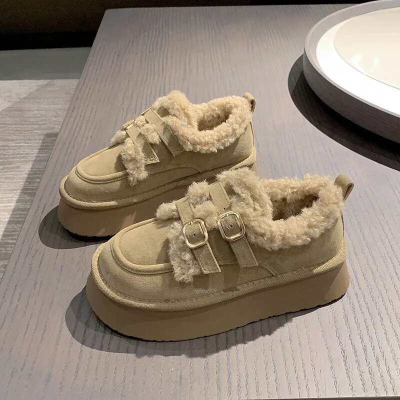 Designer Shoes Thick Soled Plush Warm Cotton Women's Snow Boots 2025 New Winter Boken Wool Shoes, Happy Shoes