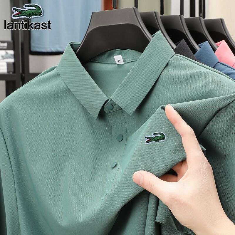 Noble Crocodile Summer Men's Polo Shirt Youth designer hoodie Short Sleeve Turn-down Collar Solid Color Business Casual T-shirt Ice Silk Top