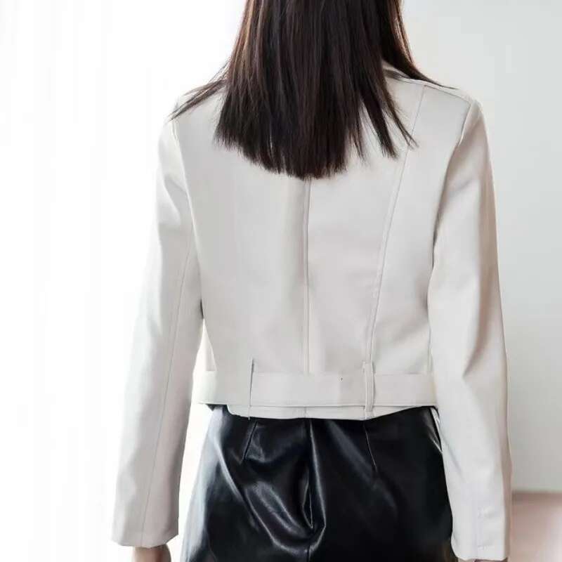 Designer Clothes Autumn Short Faux Women 2025 Basic Fashion Zipper Soft Motorcycle PU Leather Jacket Ladies Street Coat