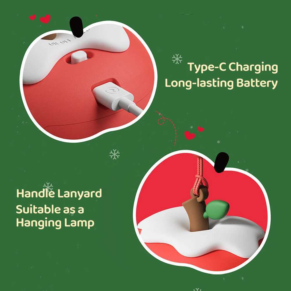 Apple House Night Light 3 Level Brightness Christmas Sleeping Nightlights Rechargeable Christmas Light For Kids Christmas Gift M251113