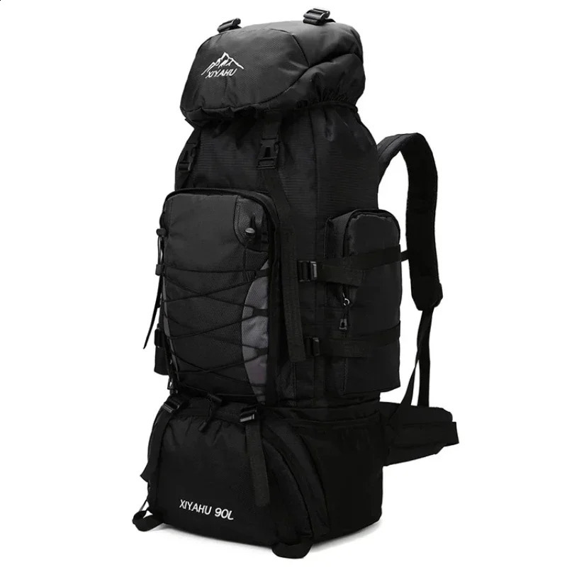 90L Nylon Hiking Backpack Outdoor Waterproof Rucksack for Men Large Capacity Travel Bag Camping Back Pack 250411