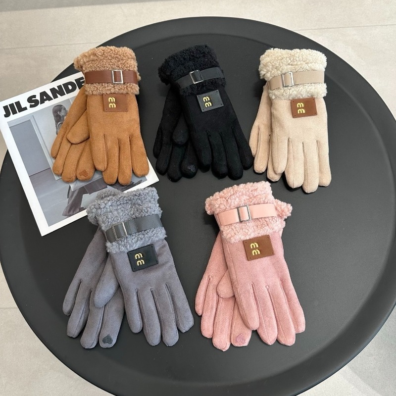 Gloves Designer High Quality Winter for Women Brand Winter Heat Preservation Wind Fur Warm Fingertip Gloves Womens