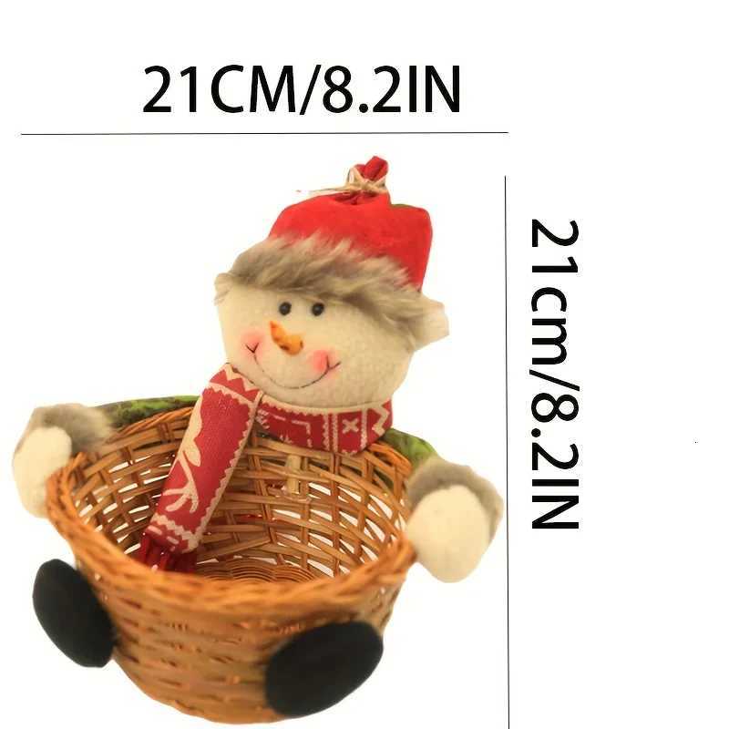 Christmas Festive Santa Hat Candy Basket - Red Checkered Fabric Perfect for Holiday Treats Decor Ideal for Christmas Y251113