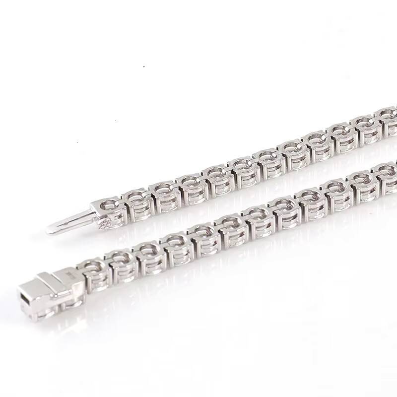 hip hop tennis necklace custom size long 925sliver Heavy Iced Out VVS moissanite diamond tennis charm with necklace and bracelet