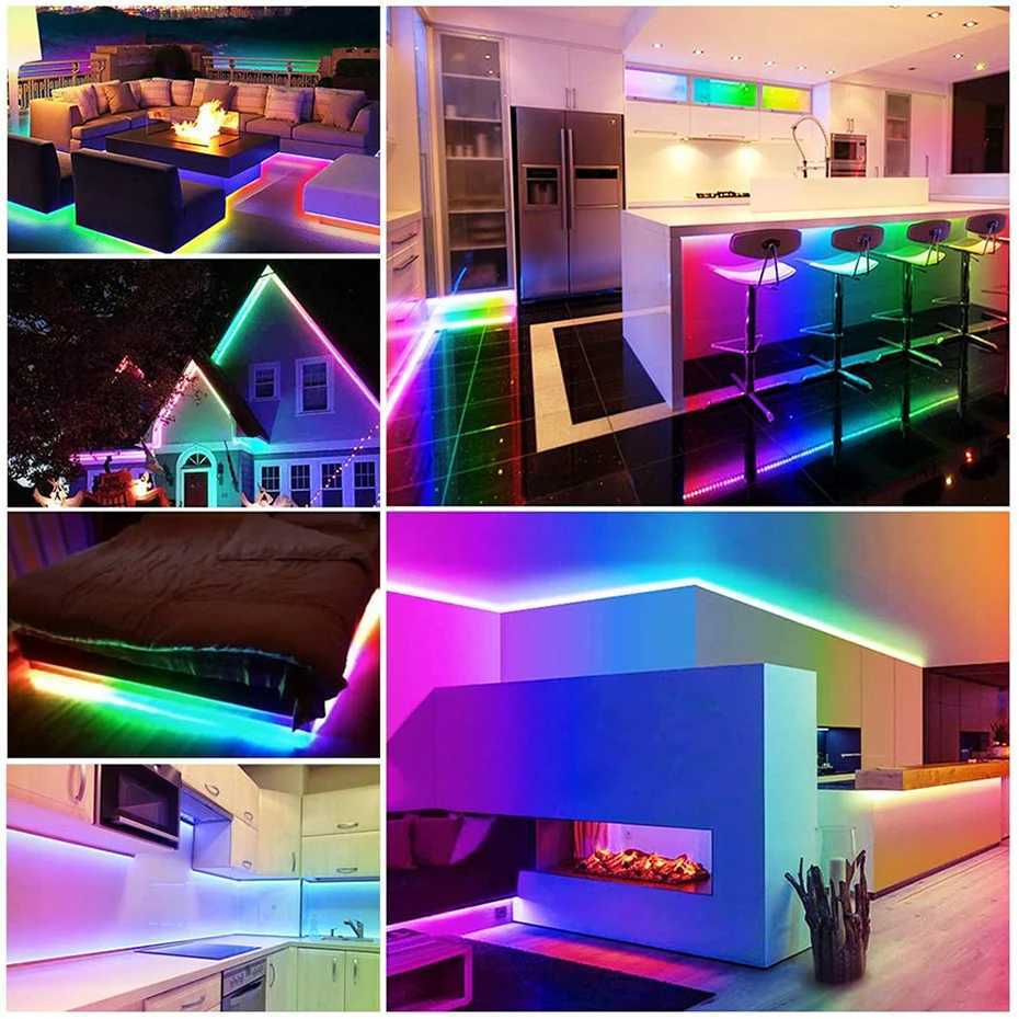 Tuya WiFi LED Neon Strip light 12V RGBIC Dimmable LED Strip Dreamcolor Waterproof Chasing Effect Flexible Tape Voice Control W251112