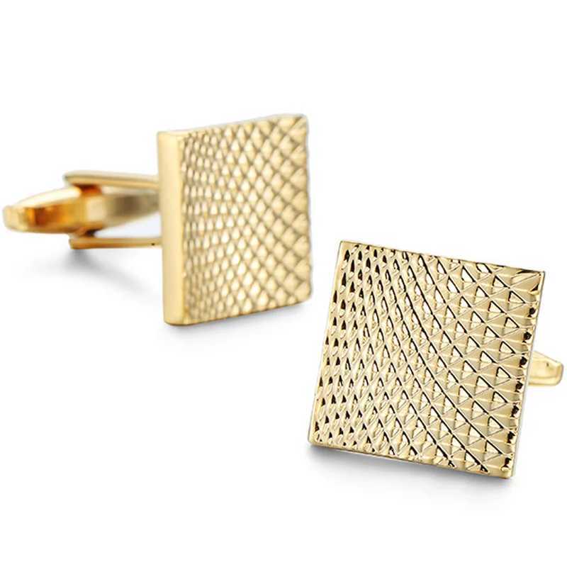 High quality brass laser metal carving batch flower craft cufflinks with striped and grid fashion mens shirt cufflinksT250412