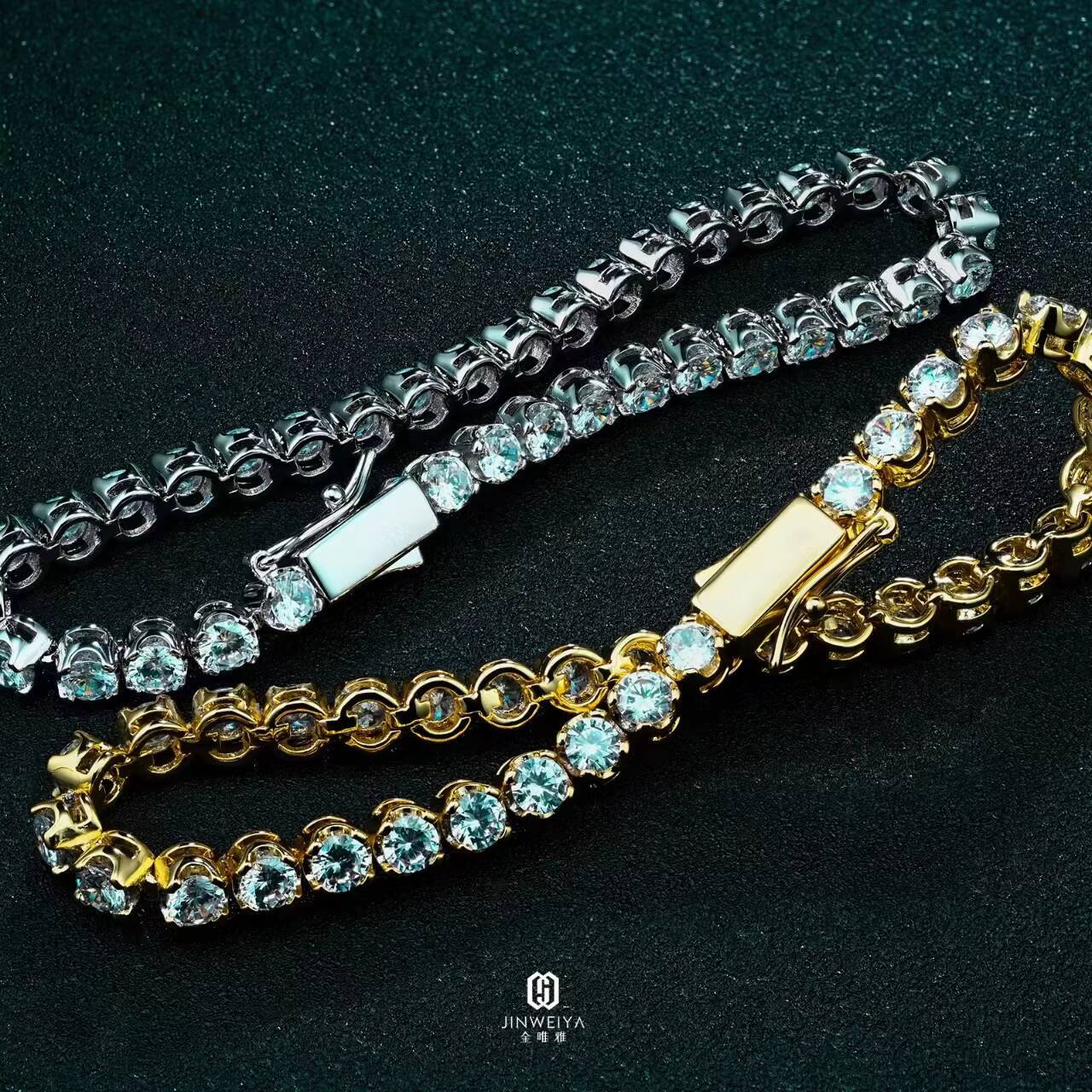 Classic 925 Silver 5A Moissanite Tennis Bracelet Manufacturer GRA Approved Perfect Gift for Couples