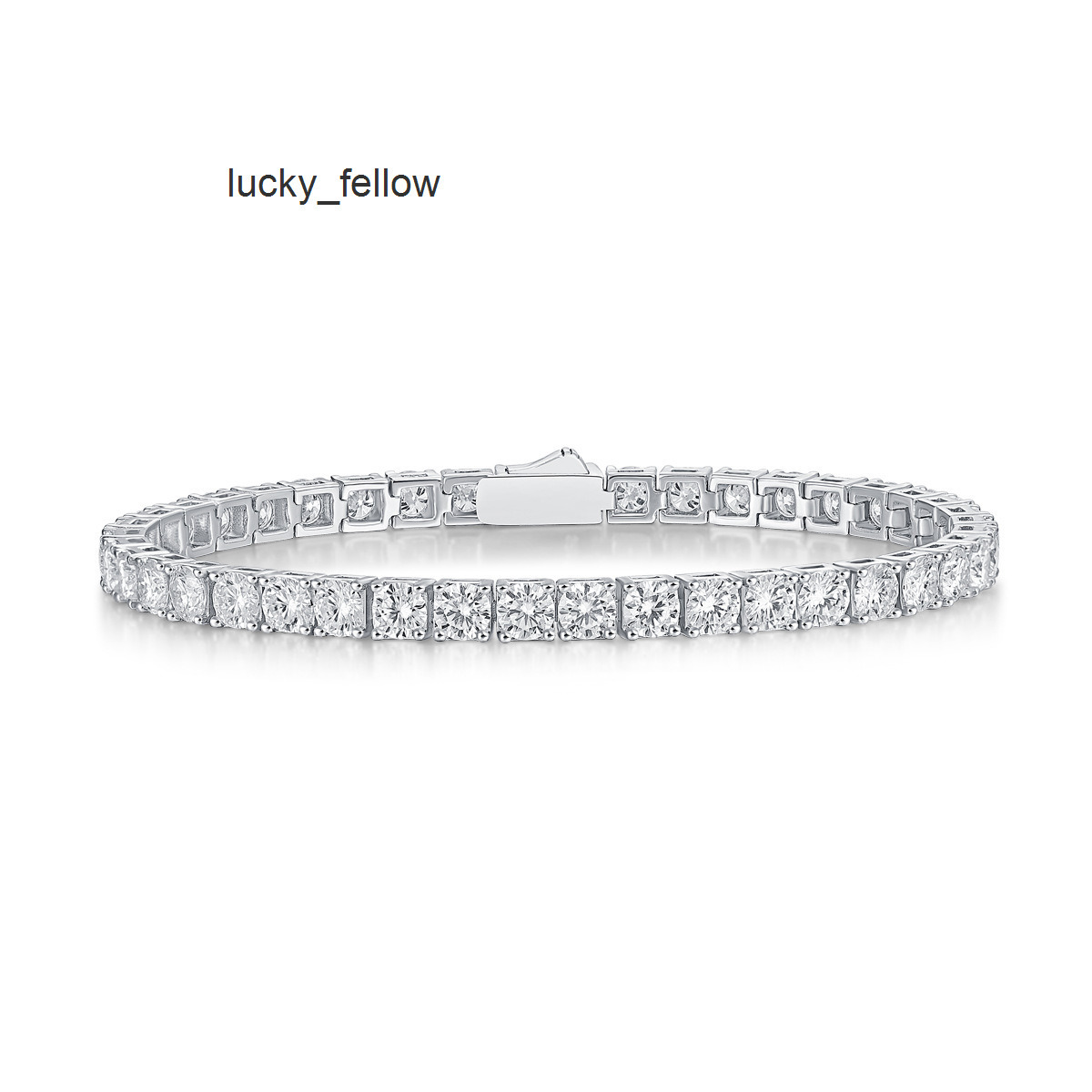 Luxury 925 Sterling Silver Moissanite Tennis Bracelet Hip-hop Jewelry Men Women Gift for Wedding Party Friendship Bracelet Homme