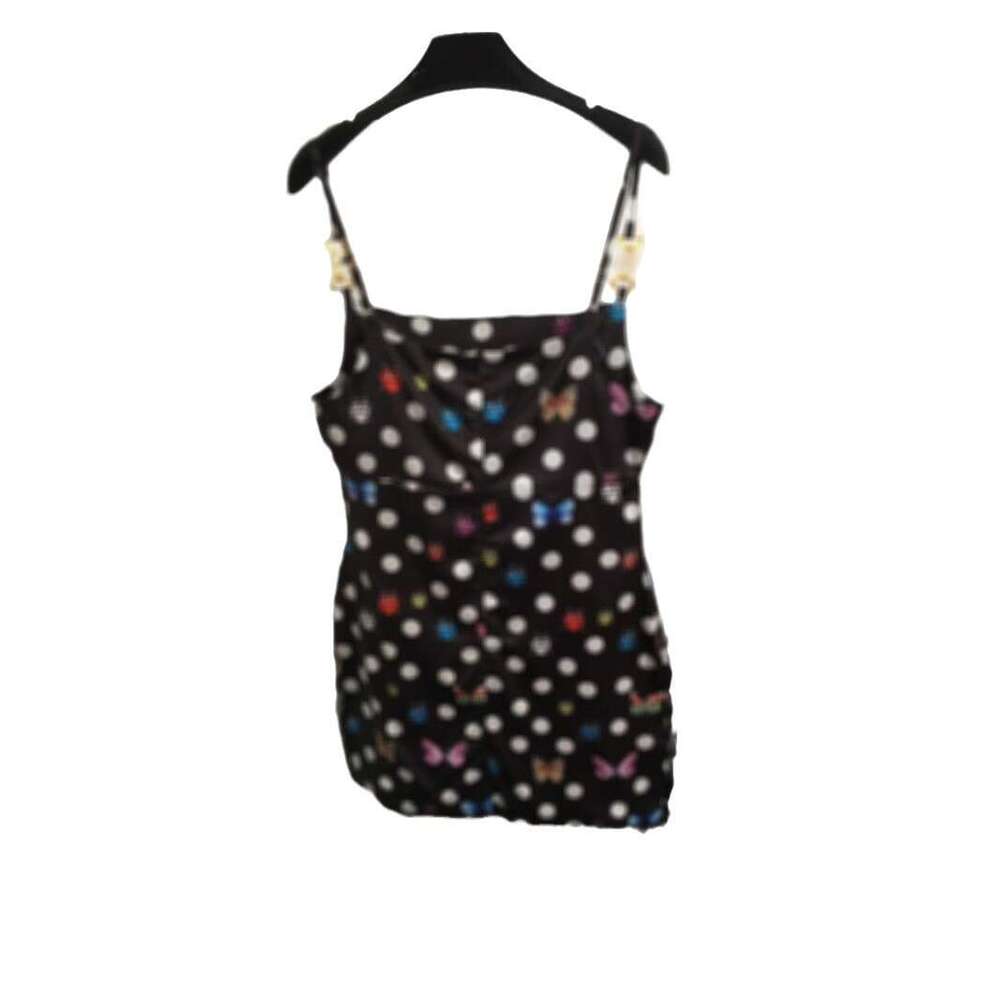 Designer clothing 2025 Southern Oil Hot Selling Butterfly Wave Dot Pattern Printed Popular Medusa Shoulder Buckle Fashion Strap Dress