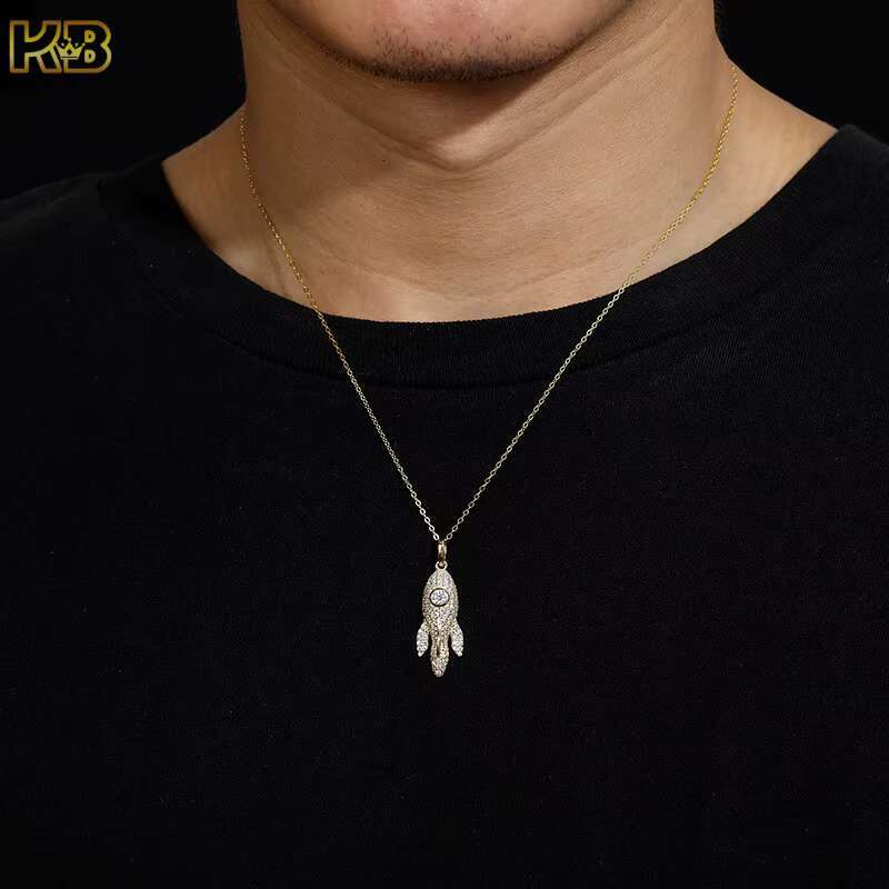 Hip Hop Luxury Moissanite 925 SilverPendant Iced Out Diamond Cut Stones Premium Jewelry Dazzling Bold Streetwear Statement