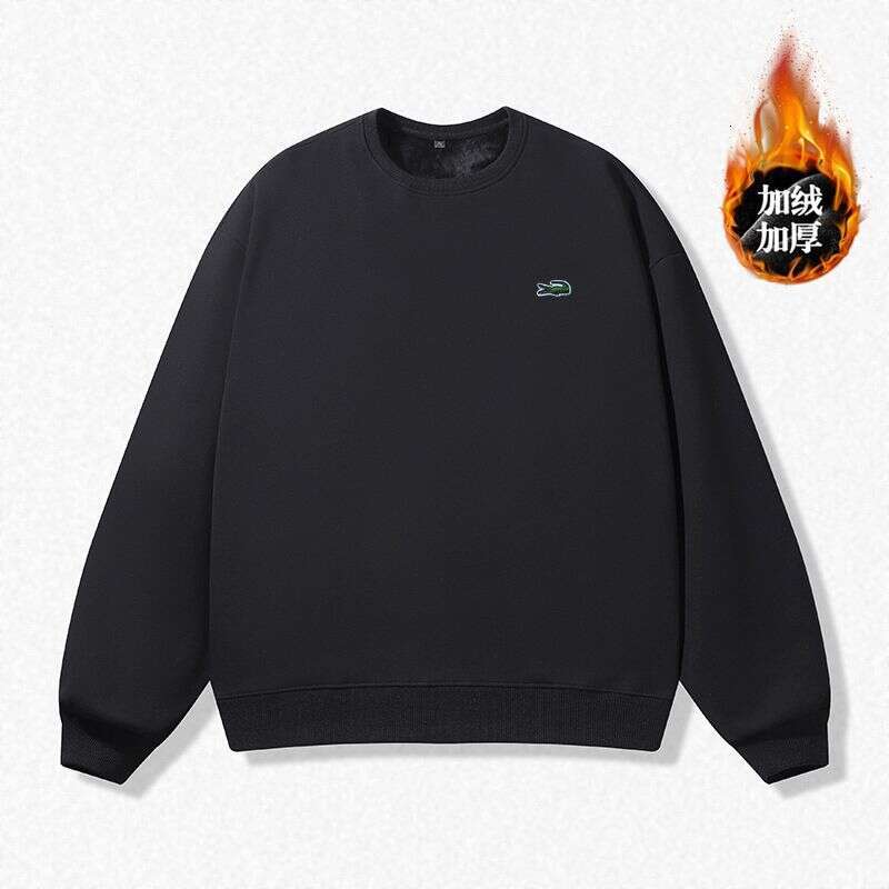 Noble Crocodile Sweatshirt For Designer Handbag Men 2025 Autumn Winter New Fleece Lined Thick Loose Casual Long Sleeve Versatile Top