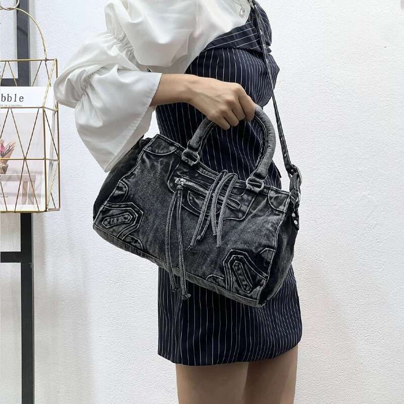 city tote womens shoulder designer motorcycle denim canvas handbag and prusee washing cowboy diagonal span bag