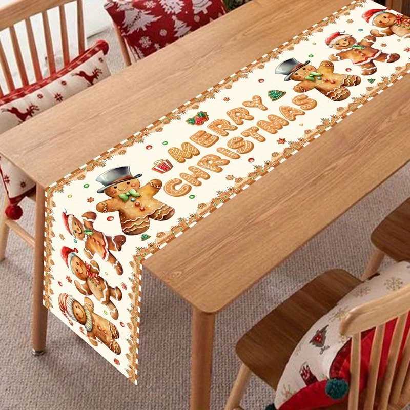 Christmas VIKAMA Christmas Gingerbread Man Table Flag Holiday Gathering Childrens Room Decor Christmas Party Decorations Y251113