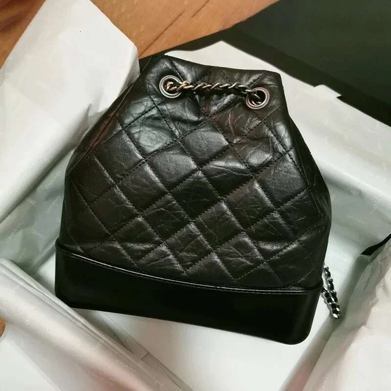 2024 New Tweed Style Argyle Women's Backpack Anna Chain Strap Wanderlust Genuine Leather Single Shoulder Bag