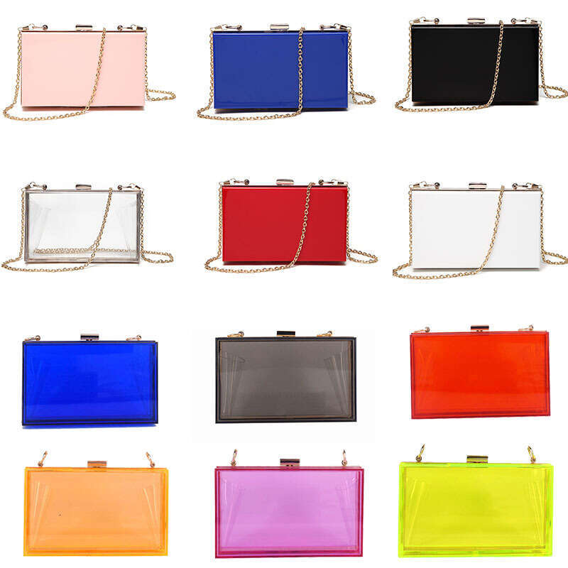 Acrylic Transparent Box Women's Handheld Dinner One Shoulder Small Square Cross Body Chain Bag