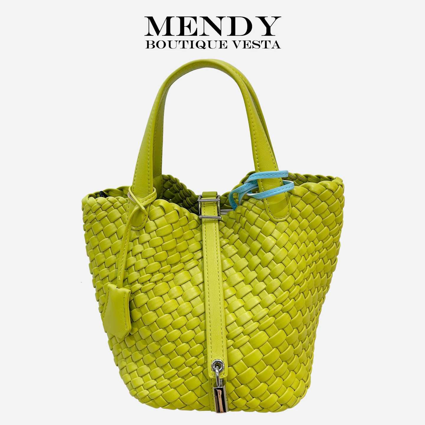 MENDY Bucket Bags Womens Totes Bags Hand Bags Designer Luxury Woven Bag Knitting Straw bag Soft Lady Handbags New In HandmadeW251112