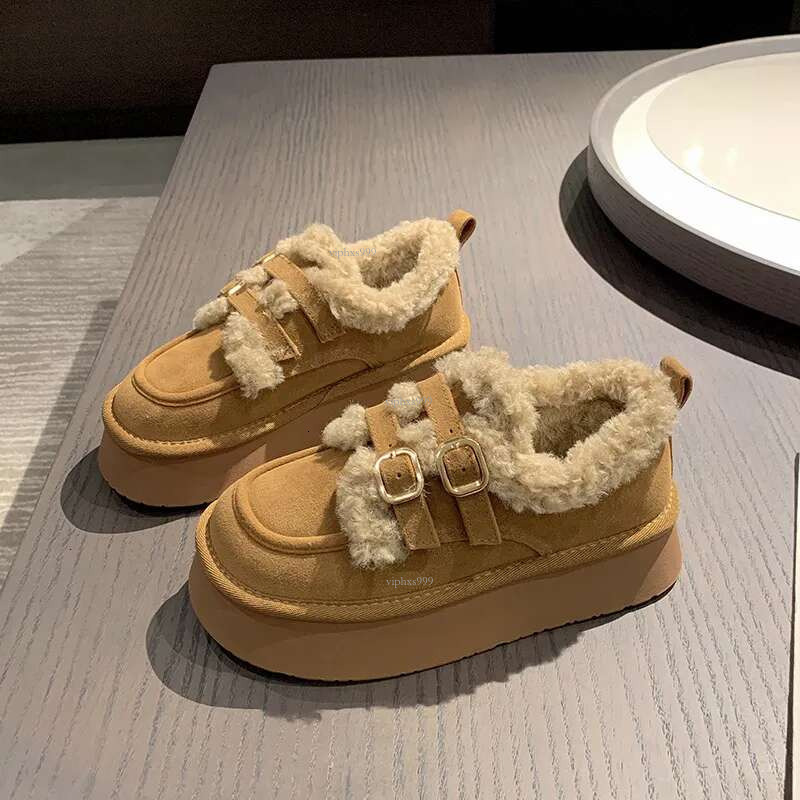 Designer Shoes Thick Soled Plush Warm Cotton Women's Snow Boots 2025 New Winter Boken Wool Shoes, Happy Shoes