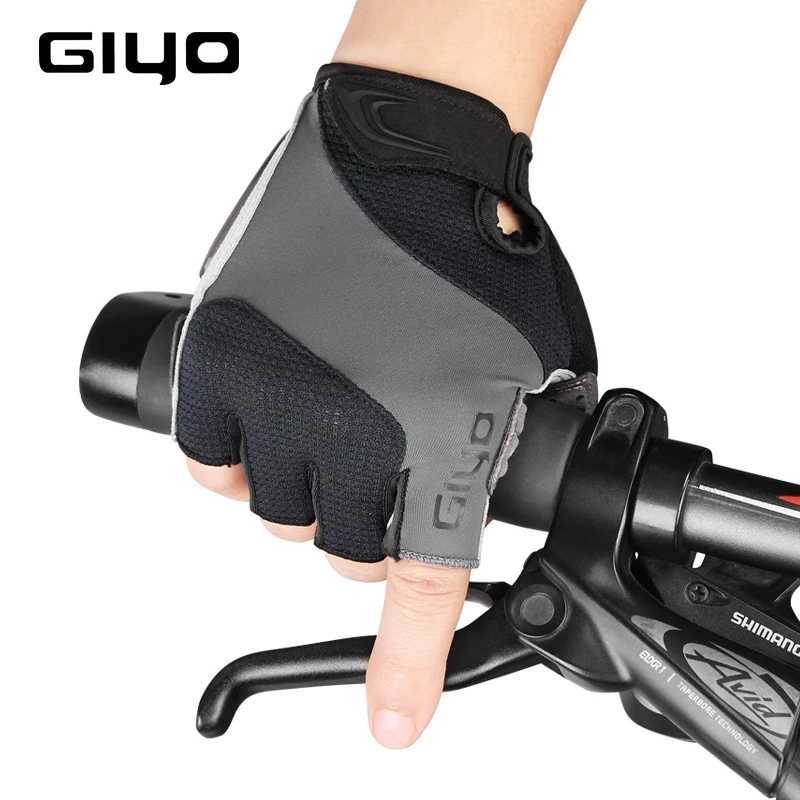 Giyo Cycling Fingerless Gloves Bicycle Half Finger Gel Gloves Lycra Fabric Short Gloves Outdoor Accessories for MTB Road BikeC250412