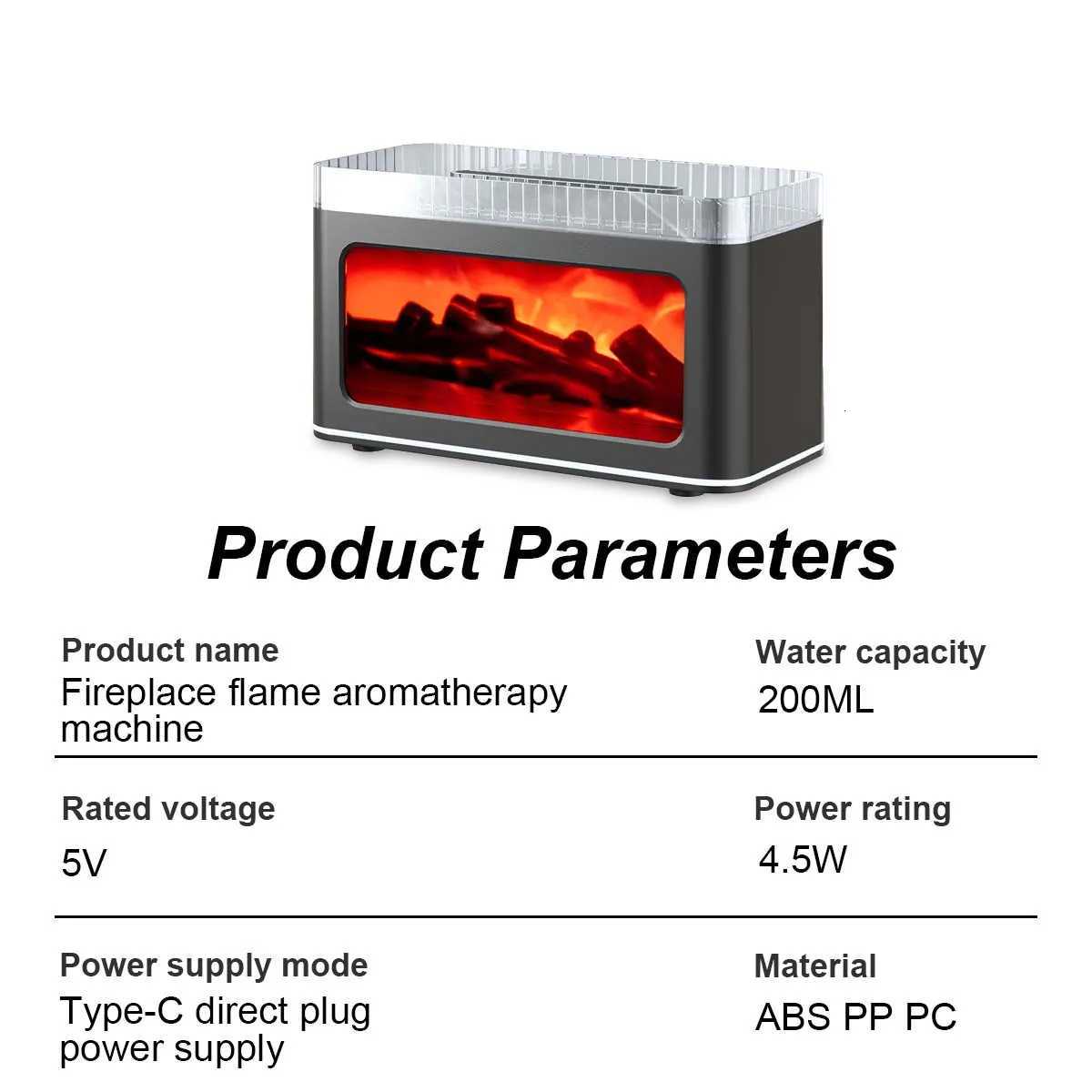 Simulation 3D Fireplace Flame Aromatherapy Machine Home Desktop Aromatherapy Sprayer Colorful Essential Oil Aromatherapy Machine Y251113