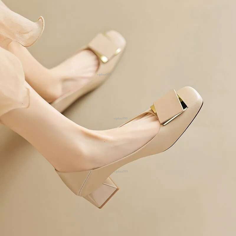 New Free Shipping Designer Shoes Minimalist Square Toe Stylish High-heeled Comfortable Non Slip Ultra Soft Mesh Red Bean Shoes Thin Fitting And Foot C