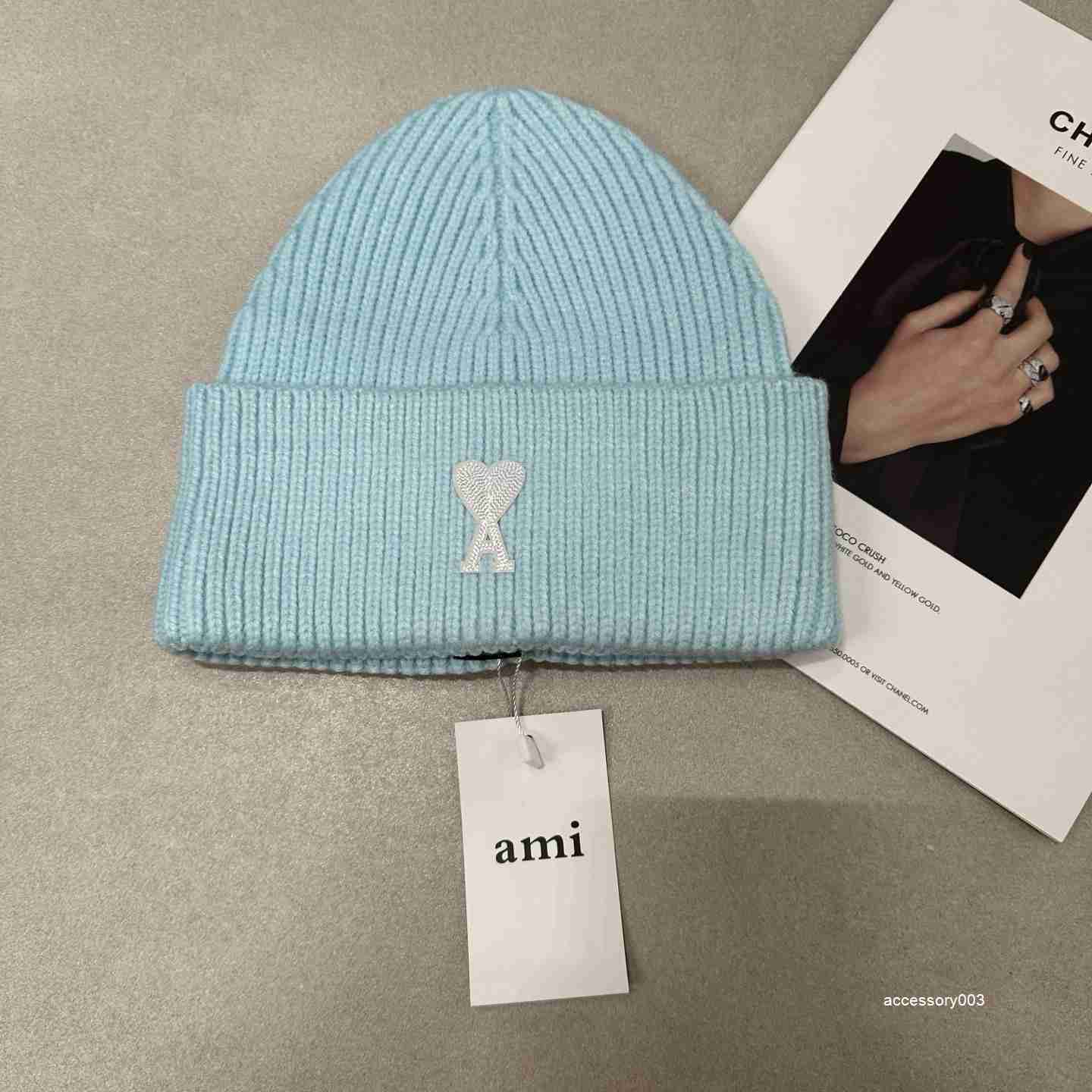 Beanie/Skull Caps AMI paris Hats luxury designer red hat womens hat kid winter hat mens wool hat