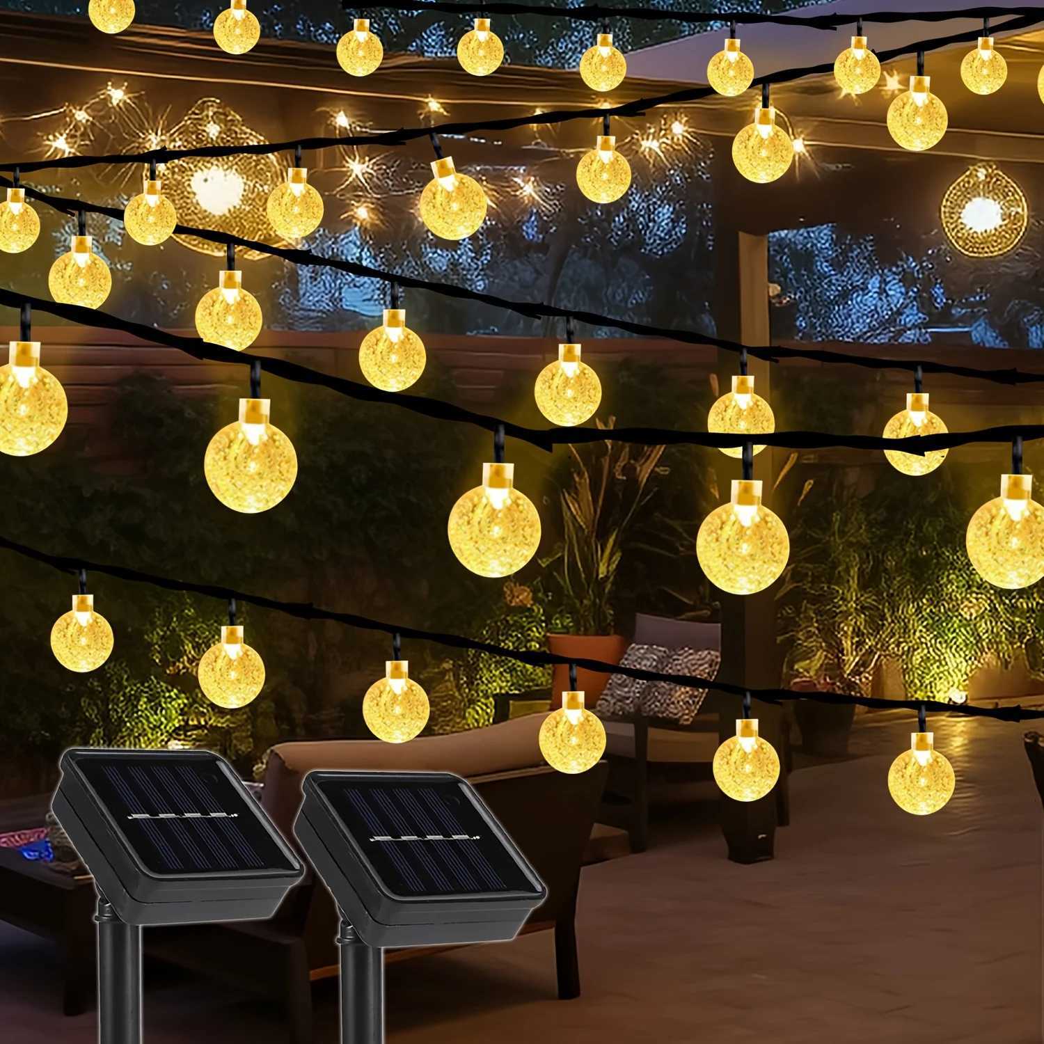LED Solar String Lights Outdoor Crystal Ball Lights Fairy Lights Courtyard Lights Garden Terraces Parties Christmas Decorations M251113