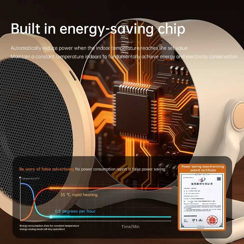 Portable warm air heater household desktop small warm air blower office dormitory mini high-power electric warm air blower Y251113