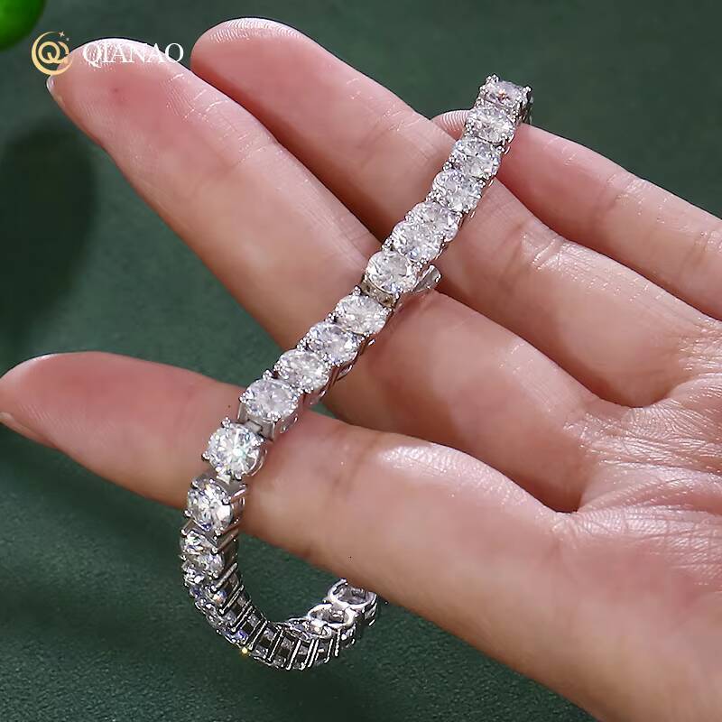 925 Sterling Silver Chain Round Diamond 3MM Tennis Chain Bracelet for Men Fashion Jewelry New Moissanite Tennis Chain Bracelet