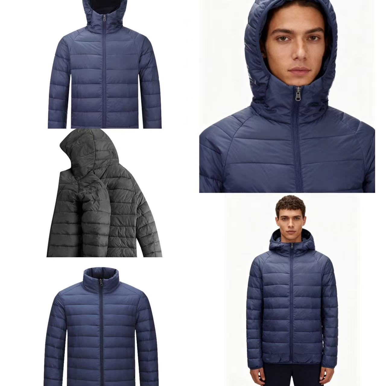 Men's Down & Parkas Insulated Puffer Jacket with Removable Hood for Winter Warmth