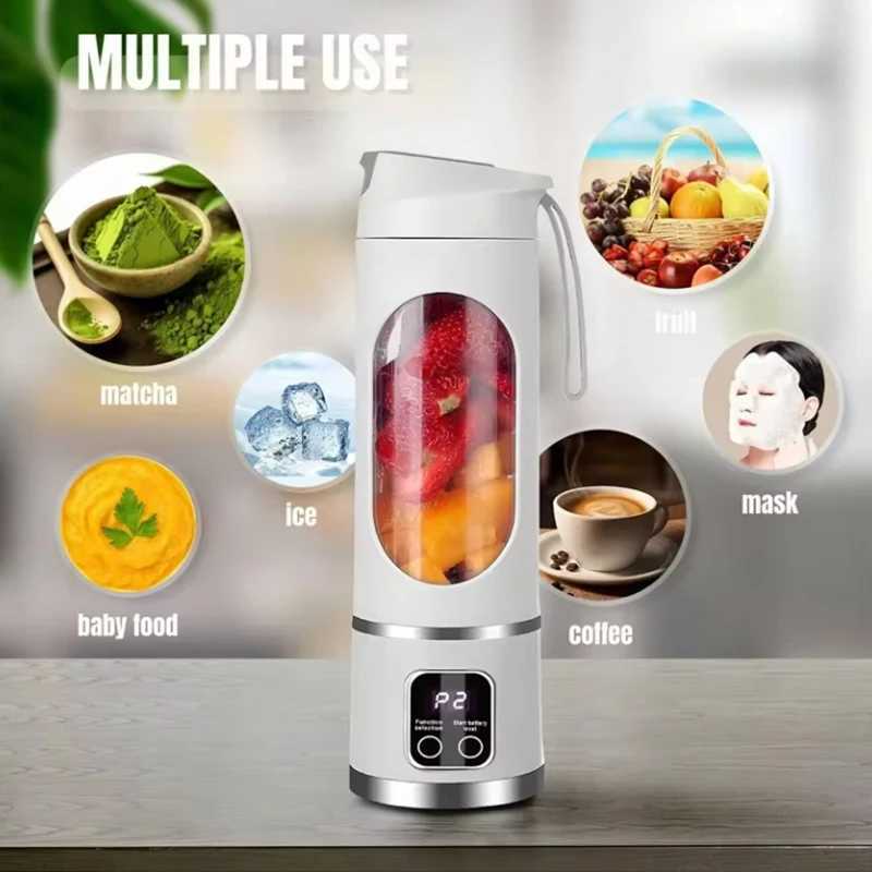 Portable USB Rechargeable Fruit Juicer 450ml Capacity 3 Gear Blending Ice Crusher for Shakes Smoothies 12 Blades Juicer Cup C251113