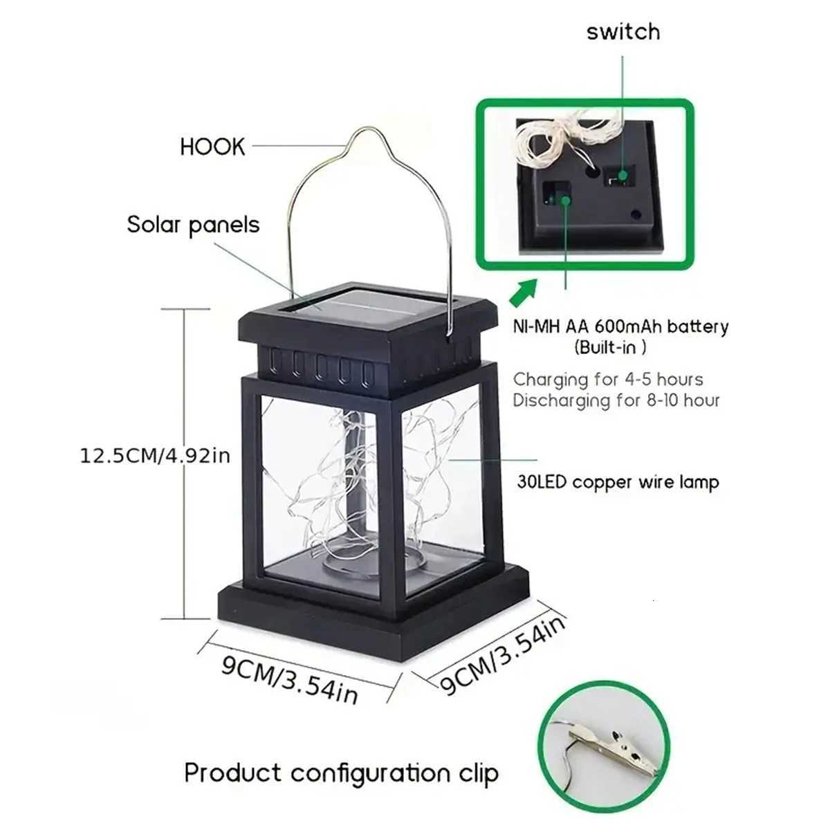 1pc Solar Star Copper Wire Palace Lantern Lamp Waterproof Outdoor Decorative Lights For Courtyard Garden Villa Terrace Courtyard M251113